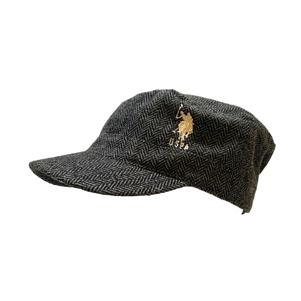 Women Polo Hat Men Authentic Goods U.S. Assn. Gray Tweed Breton Superior Quality